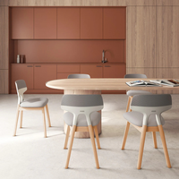 Silla Visitante Patas de Haya con Asiento Tapizado en Tela Shine