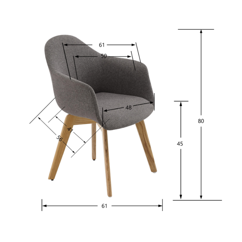 Sillón Julieta pata madera