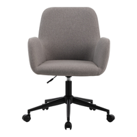 Silla ergonómica tapizada con rodajas Terracota