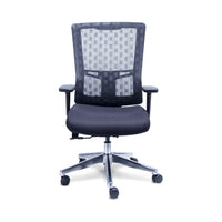 Silla Ejecutiva Quadra estructura negra, respalto alto, mesh negra lisa