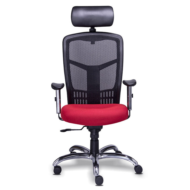 Sillon Ejecutivo En Malla Con Cabecera Tapizado en Tela