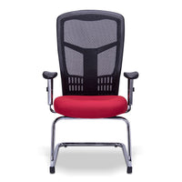 Sillón visitante en malla tapizado en tela trineo