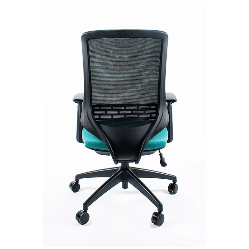 Silla Reclinable Leah, Marco Negro, Mesh Negro con Brazos Ajustables y Soporte Lumbar.